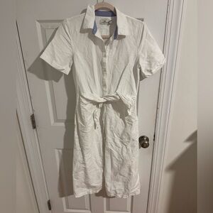 Vineyard Vines womens White linen dress